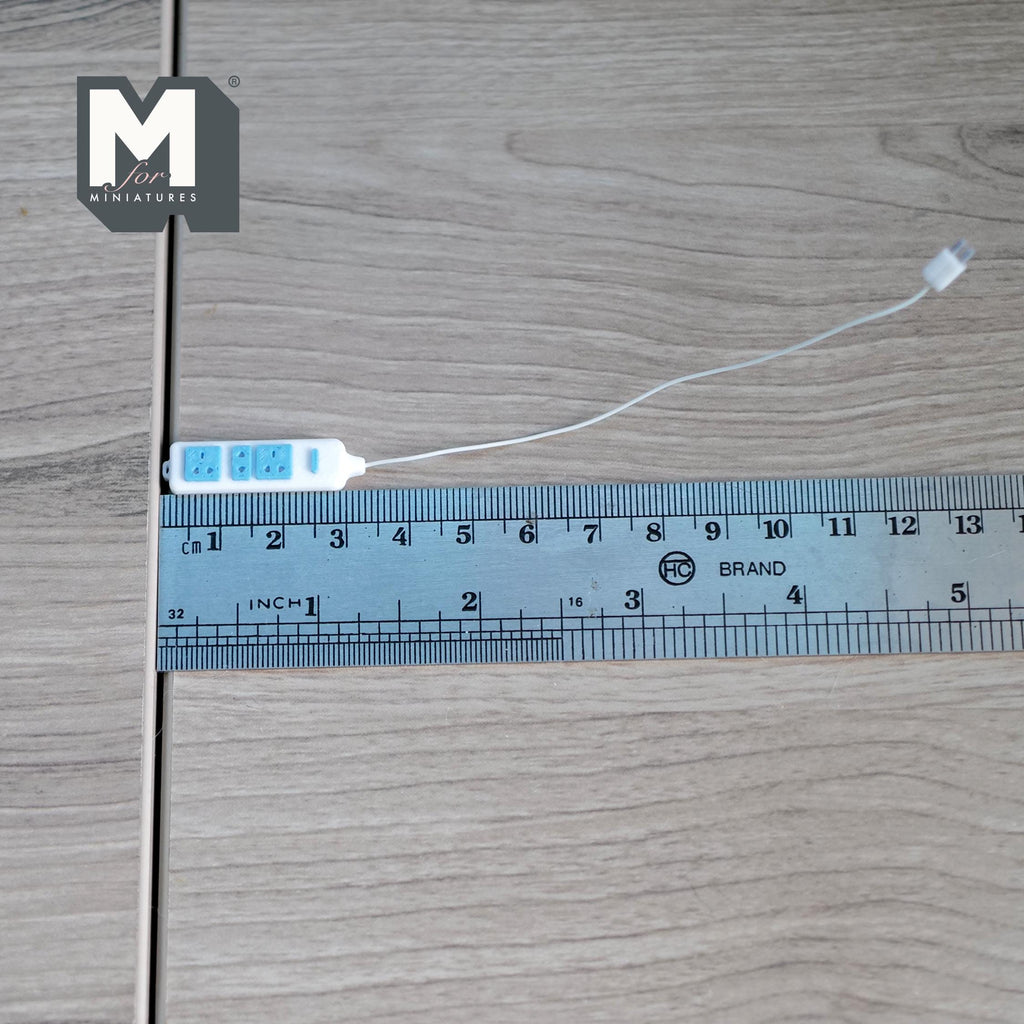 1:12 Scale Miniature Power Strip with Cord and Plug, 1-5/16 inch long, DIY Dollhouse Supply (non working)