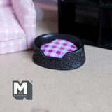 Miniature Cat Bed with Cushion 1:12 Scale Dollhouse Accessories Dog Bed Cushion 1-7/8 inch long - C029