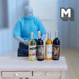 1:12 Scale Dollhouse Miniature Large Size Wine Bottles Set of 4 , 1-7/8 inch tall - B032
