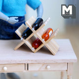 Dollhouse Miniature Wine Rack Set with 4 Wine Bottles 1:12 Scale Set - B022