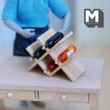Dollhouse Miniature Wine Rack Set with 4 Wine Bottles 1:12 Scale Set - B022