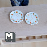 Dollhouse Miniature Plate Set of 2 , 1:12 Scale Dollhouse Accessories 1 inch dia. - A050