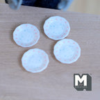 1:12 Scale Miniature Round Plates, Set of 4, 9/16 inch dia., DIY Dollhouse Supply (white)