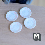 Dollhouse Round Plates 1:12 Scale Miniature Plates Set of 4 , 9/16 inch dia. - A050