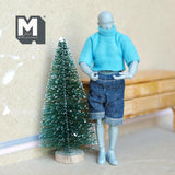 1:12 Scale Dollhouse Christmas Tree with Snow Miniature Tree Ornament 3-3/4 inch tall - F008