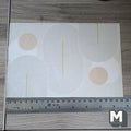 1:12 Scale Miniature Printed Geometric Area Rug, Circles and Curved Lines, 8-11/16 inch long, DIY Dollhouse Supply (beige)