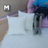 Miniature White Cushion Set of 2 1-5/8 inch wide - D010