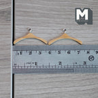 1:12 Scale Miniature Wood Clothes Hangers with Metal Hooks, Set of 2, 1-3/8 inch wide, DIY Dollhouse Supply