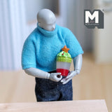 Dollhouse Miniature Christmas Drink Large Size Holiday Dessert Cup with Star Topper 1-1/8 inch tall - E093