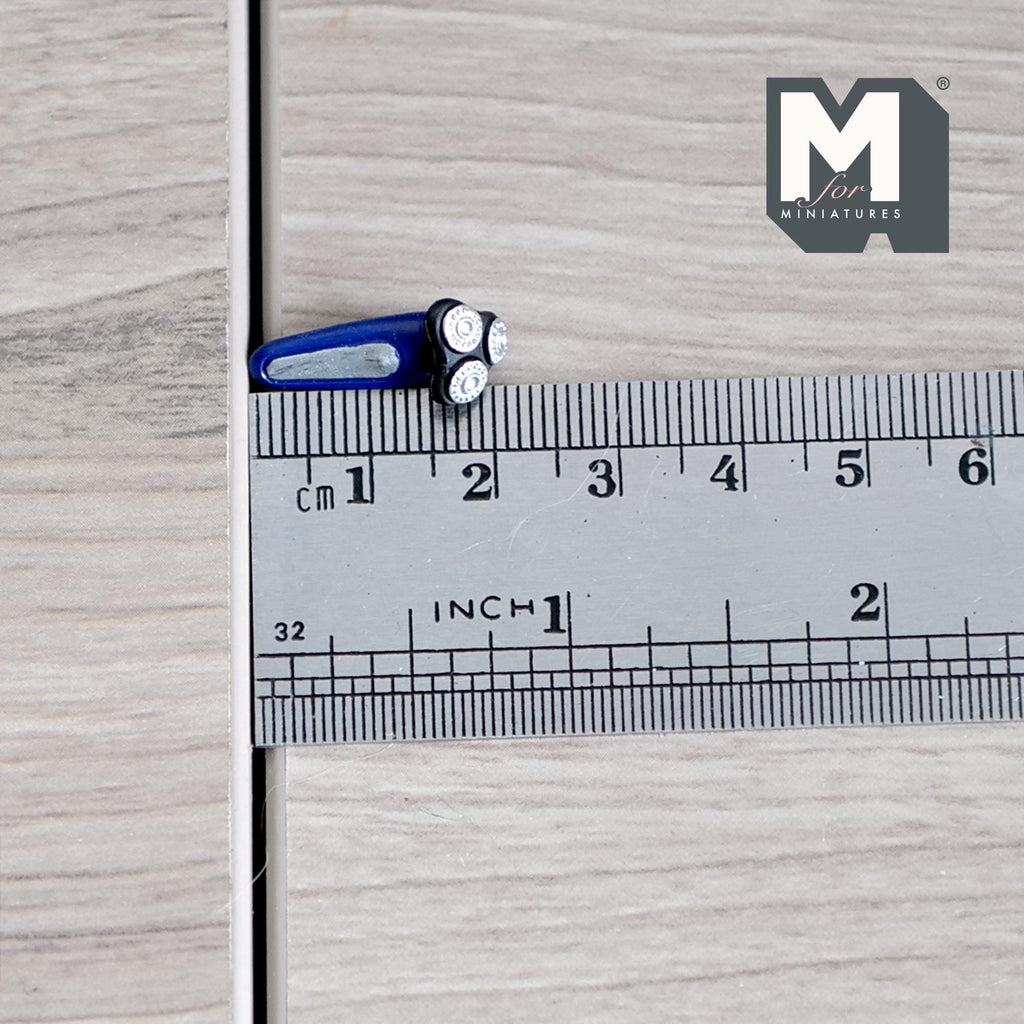 1:12 Scale Miniature Rotary Shaver with Blue Handle, 13/16 inch long, DIY Dollhouse Supply (non working)