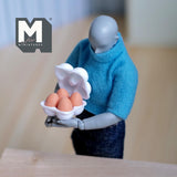 Miniature 4 Eggs in Carton Dollhouse Kitchen Accessories (non edible) - E048