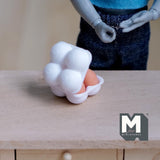 Miniature 4 Eggs in Carton Dollhouse Kitchen Accessories (non edible) - E048