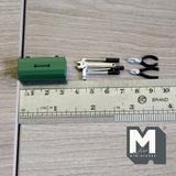 Miniature Green Tool Box with Tools 1:12 Scale Dollhouse Accessories Mini Tools - H035
