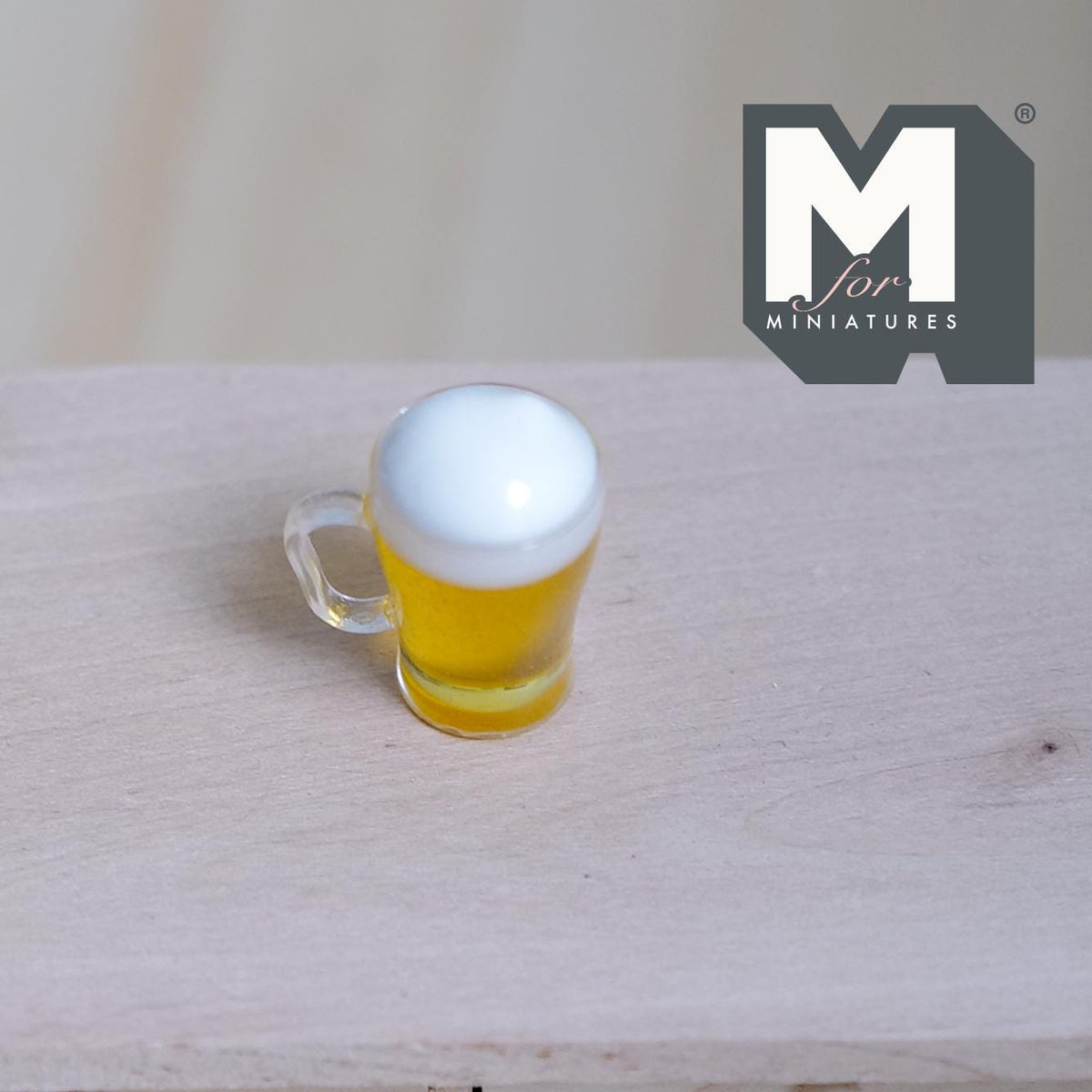 1:12 Scale Miniature Beer Mug with Foam Top, 7/8 inch tall, DIY Dollhouse Supply