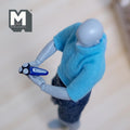1:12 Scale Miniature Rotary Shaver with Blue Handle, 13/16 inch long, DIY Dollhouse Supply (non working)