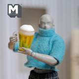 Dollhouse Miniature Beer Mug with Handle 1:12 Scale Beer with Foam Top Mini Beverage Decoration 7/8 inch tall (non drinkable) - E093