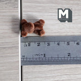 Dollhouse Miniature Bear Cub Doll 15/16 inch tall (flocked skin) (dark brown) - G036