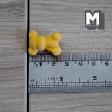 Dollhouse Miniature Bear Cub Doll 15/16 inch tall (flocked skin) (yellow) - G036