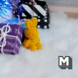 Dollhouse Supplies Miniature Sitting Bunny, Rabbit Doll 1 inch tall (flocked skin) (yellow) - G024