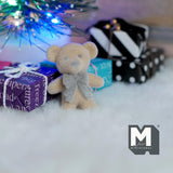 Dollhouse Supplies Miniature Bear Cub with Bow Tie Doll 1 inch tall (flocked skin) (beige/orange) - G024