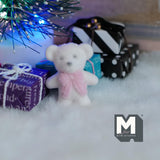Dollhouse Supplies Miniature Bear Cub with Bow Tie Doll 1 inch tall (flocked skin) (white) - G024
