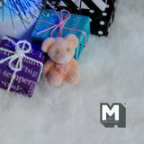 Dollhouse Supplies Miniature Bear Cub Doll 3/4 inch tall (flocked skin) (beige/orange) - G024