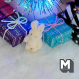 Dollhouse Supplies Miniature Standing Bunny, Rabbit Doll 1 inch tall (flocked skin) (creamy) -