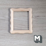 Miniature Rectangular Scalloped Edge Photo Frame 1:12 Scale Picture Frame Dollhouse Supplies Decoration 3-1/8 inch wide (wood) -  i047