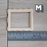 Miniature Rectangular Scalloped Edge Photo Frame 1:12 Scale Picture Frame Dollhouse Supplies Decoration 3-1/8 inch wide (wood) -  i047
