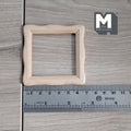 1:12 Scale Miniature Square Scalloped Edge Photo Frame with Glazing and Backing, Ready to Paint, 2-11/16 inch wide, DIY Dollhouse Supply
