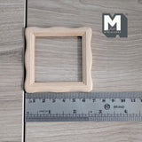 Miniature Square Scalloped Edge Photo Frame 1:12 Scale Picture Frame Dollhouse Supplies Decoration 2-11/16 inch wide (wood) -  i047
