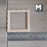 Miniature Square Scalloped Edge Photo Frame 1:12 Scale Picture Frame Dollhouse Supplies Decoration 3-1/8 inch wide (wood) -  i047