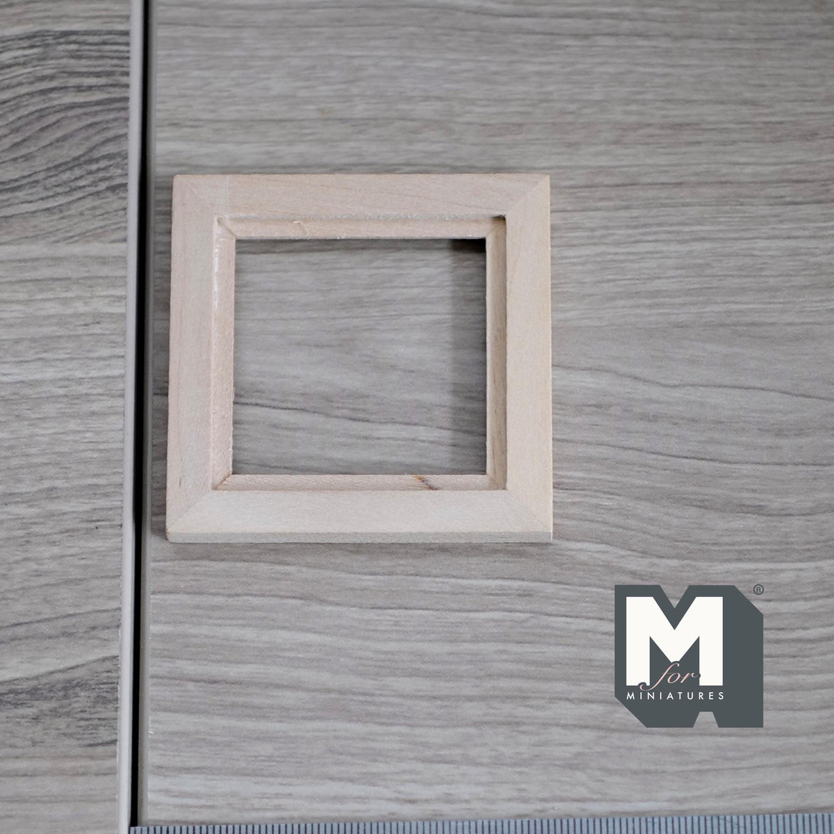 1:12 Scale Miniature Square Photo Frame with Glazing and Backing, Ready to Paint, 2-3/8 inch wide, DIY Dollhouse Supply
