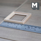 Miniatura a escala 1:12: marco de fotos cuadrado con cristal y trasera, listo para pintar, 2-3/8 inch de ancho, suministros DIY para casa de muñecas