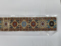1:12 Scale Miniature Fabric Stair Runner, Printed Tile Pattern, 19-5/16 inch long, DIY Dollhouse Supply (blue and red)