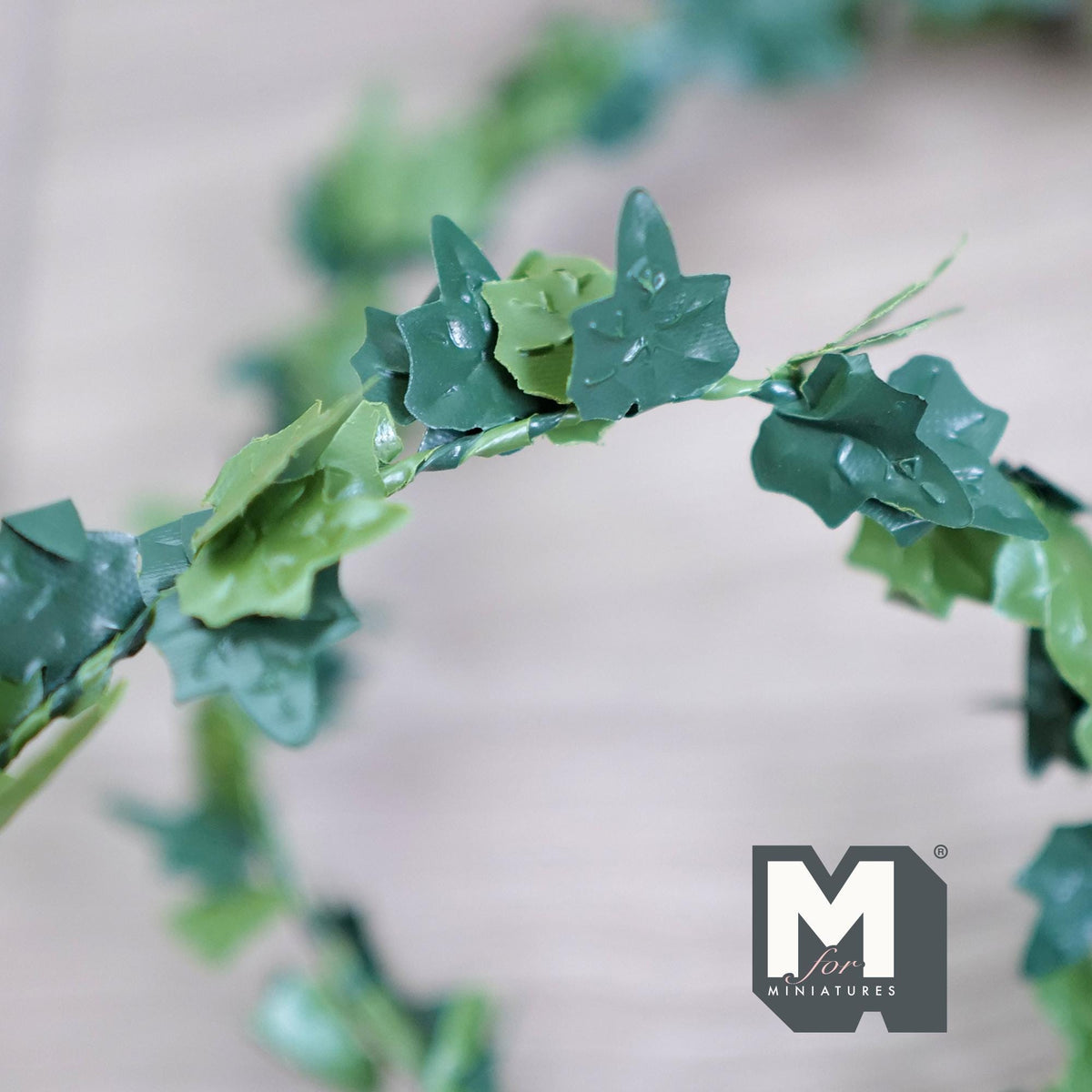 1:12 Scale Miniature Ivy Greenleaf Garland, Bendable Wire Stem, Cut to Length, 38 inch long, DIY Dollhouse Supply (style b)