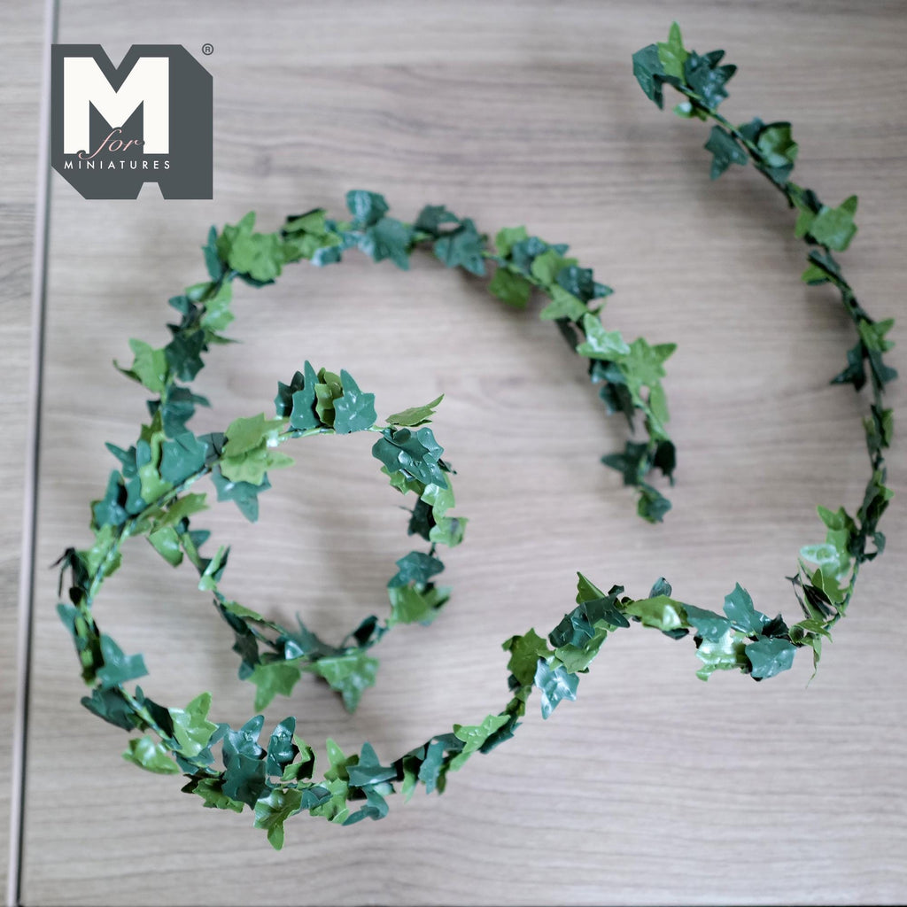 1:12 Scale Miniature Ivy Greenleaf Garland, Bendable Wire Stem, Cut to Length, 38 inch long, DIY Dollhouse Supply (style b)
