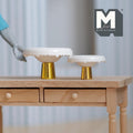 1:12 Scale Miniature Metal Pedestal Fruit Bowl Stands, Set of 2, 7/8 inch tall, DIY Dollhouse Supply (white)