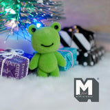 Dollhouse Miniature Frog Figurine Young Baby Frog 1-5/16 inch tall (flocked skin) (green) - G022