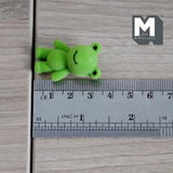 Dollhouse Miniature Frog Figurine Young Baby Frog 1-5/16 inch tall (flocked skin) (green) - G022