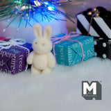Dollhouse Supplies Miniature Standing Bunny, Rabbit Doll 1 inch tall (flocked skin) (creamy) -