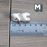 Dollhouse Miniature Laying Bunny Figurine 1-7/16 inch long (flocked skin) (white) - G024
