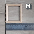 1:12 Scale Miniature Rectangular Scalloped Edge Photo Frame with Glazing and Backing, Ready to Paint, 3-1/8 inch wide, DIY Dollhouse Supply