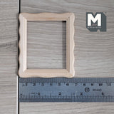 Miniature Rectangular Scalloped Edge Photo Frame 1:12 Scale Picture Frame Dollhouse Supplies Decoration 3-1/8 inch wide (wood) -  i047