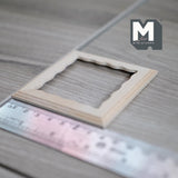 Miniature Square Scalloped Edge Photo Frame 1:12 Scale Picture Frame Dollhouse Supplies Decoration 2-15/16 inch wide (wood) - i047