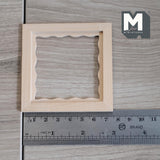 Miniature Square Scalloped Edge Photo Frame 1:12 Scale Picture Frame Dollhouse Supplies Decoration 2-15/16 inch wide (wood) - i047