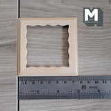 Miniature Square Scalloped Edge Photo Frame 1:12 Scale Picture Frame Dollhouse Supplies Decoration 2-15/16 inch wide (wood) - i047
