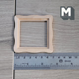Miniature Square Scalloped Edge Photo Frame 1:12 Scale Picture Frame Dollhouse Supplies Decoration 2-11/16 inch wide (wood) -  i047