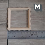 Miniature Square Scalloped Edge Photo Frame 1:12 Scale Picture Frame Dollhouse Supplies Decoration 3-1/8 inch wide (wood) -  i047