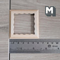 1:12 Scale Miniature Square Scalloped Edge Photo Frame with Glazing and Backing, Ready to Paint, 2-3/8 inch wide Dollhouse Supply